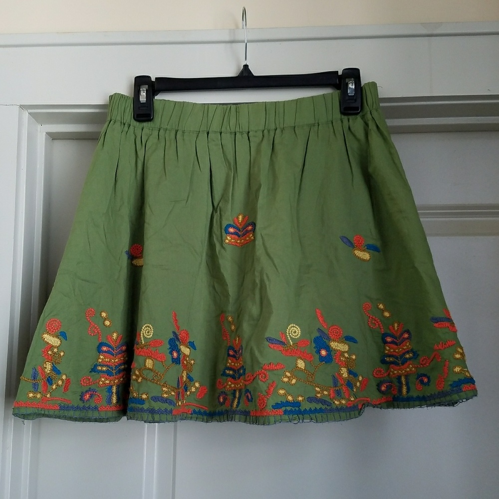 Fossil Embroidered Cotton Skirt, S